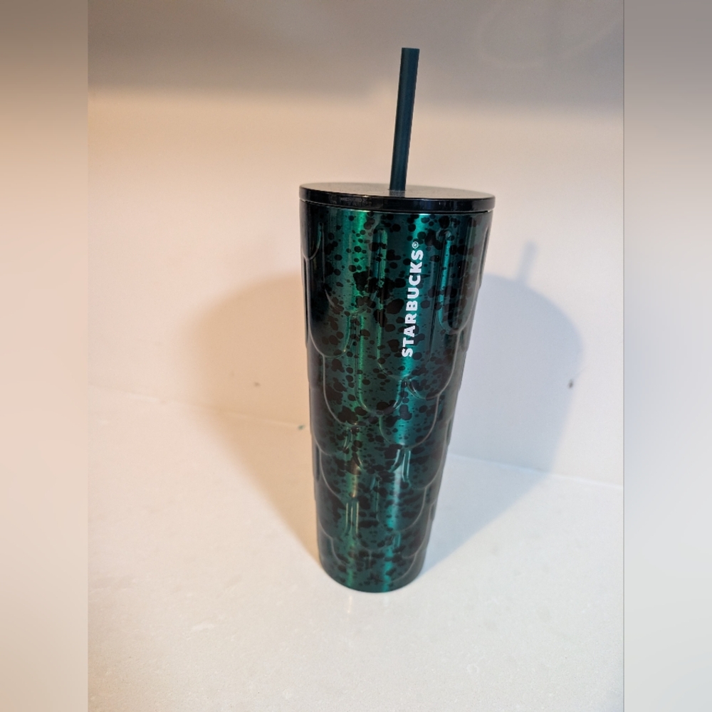 2024 Starbucks 24 Oz Venti Tumbler Green And Black Mermaid Scales
